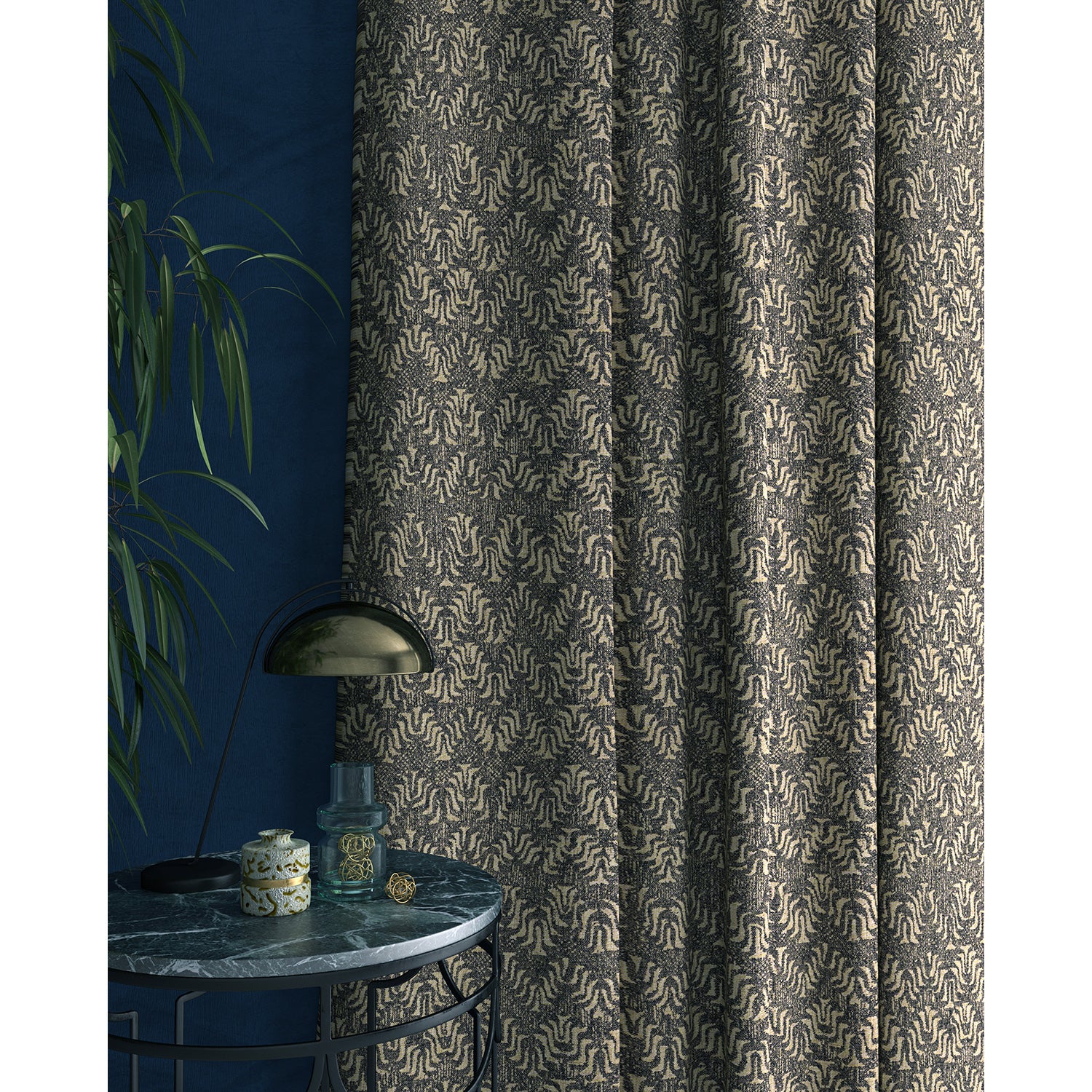 Tyger - Midnight, Curtain Fabric, Upholstery Fabric