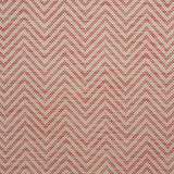 Fabric swatch of a red and neutral herringbone weave fabric for curtains and upholstery