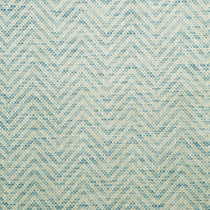 Fabric swatch of a light blue herringbone weave fabric for curtains and upholstery