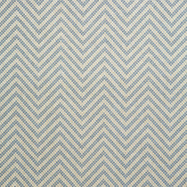 Fabric swatch of a light blue and neutral herringbone weave fabric for curtains and upholstery