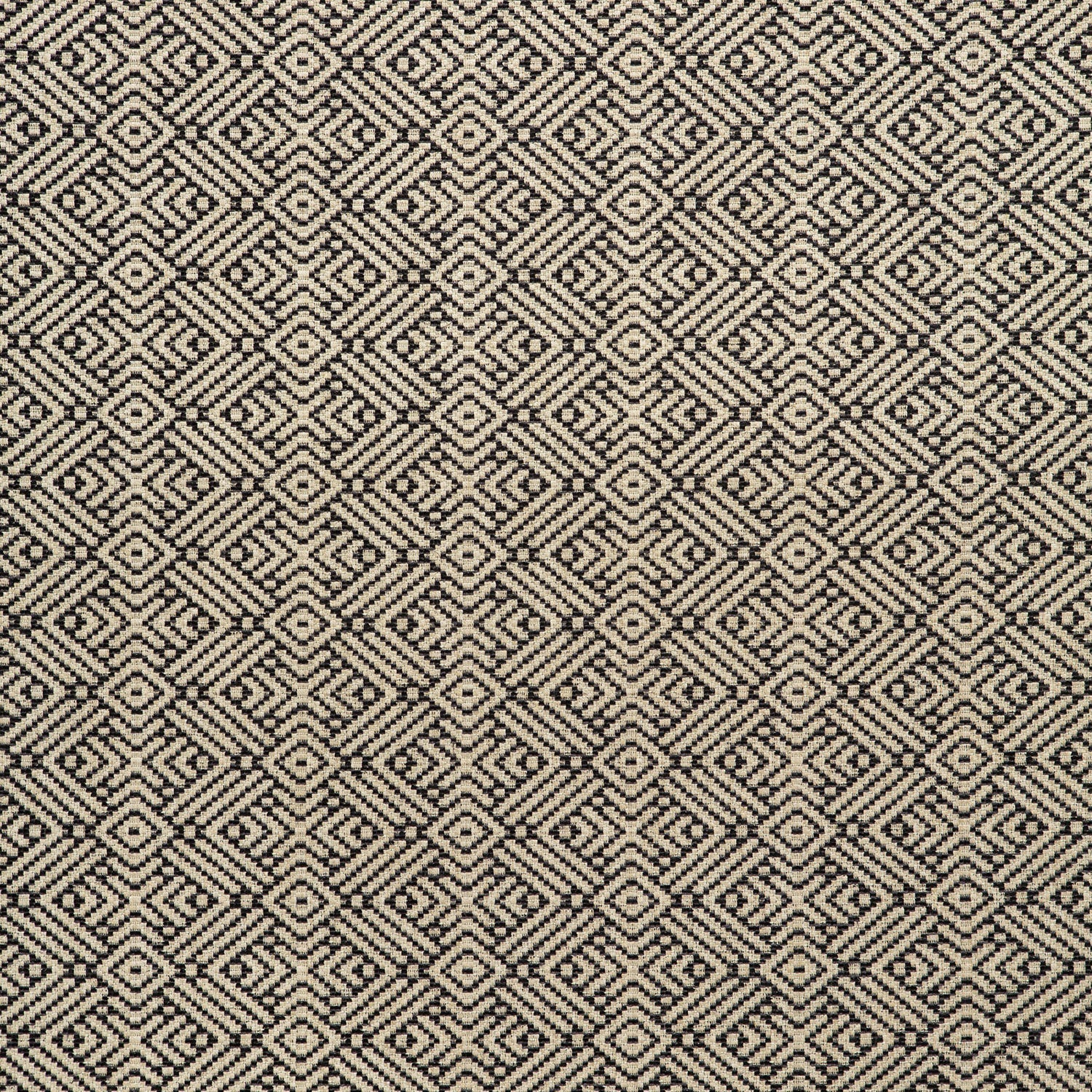 Fabric swatch of a monochrome geometric weave fabric for curtains and upholstery