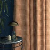 Curtain in a orange herringbone fabric