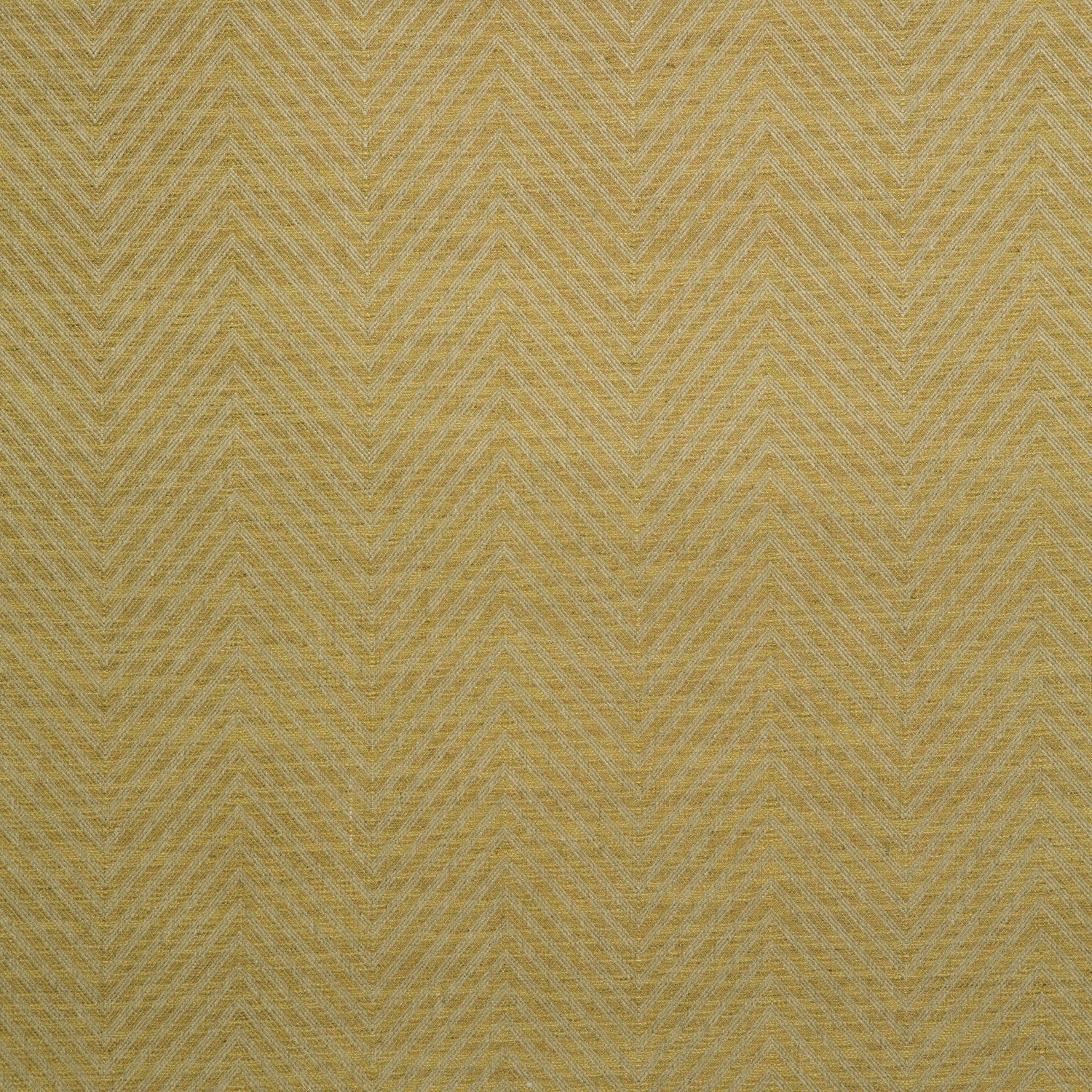 Fabric swatch of a yellow herringbone weave fabric for curtains and upholstery