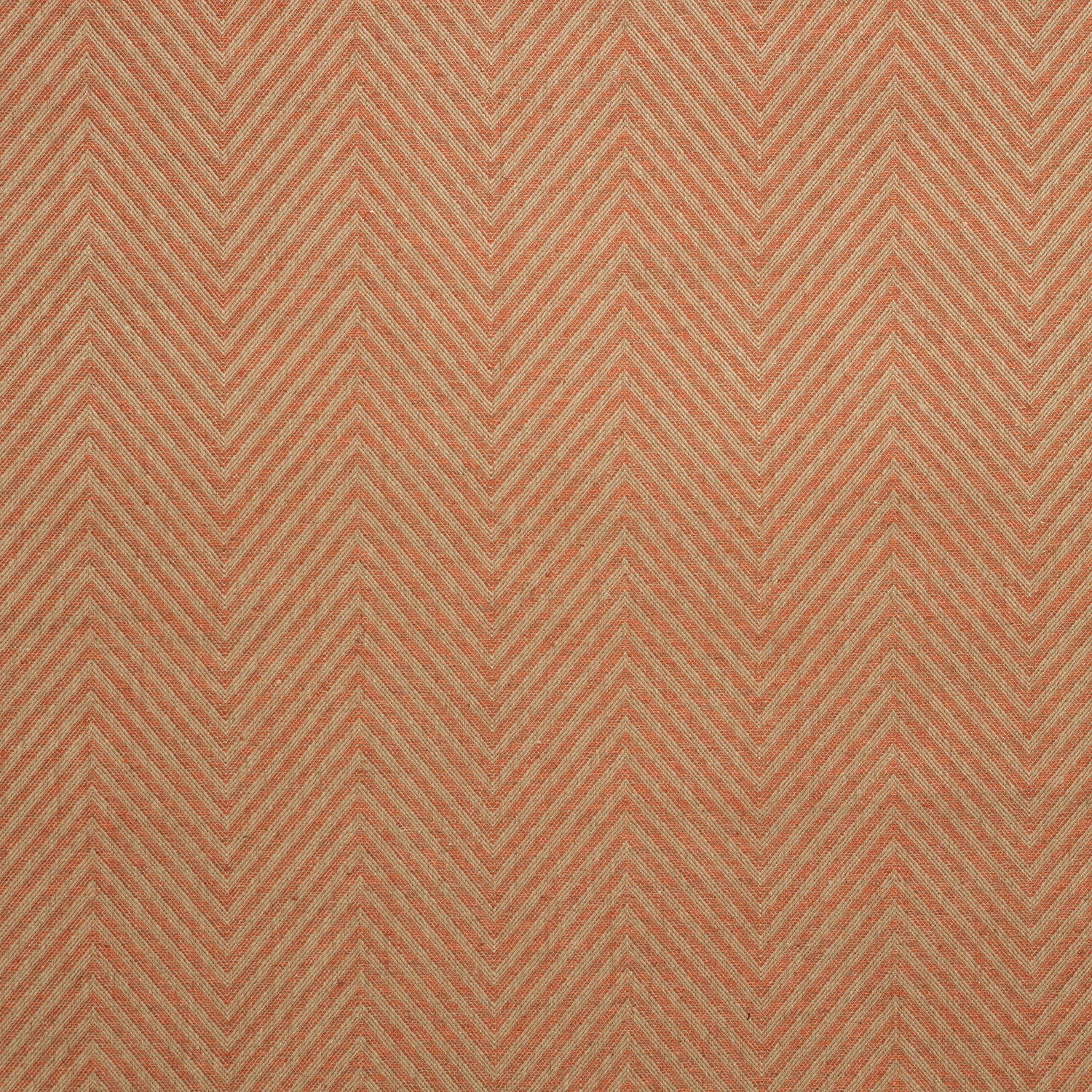 Fabric swatch of a orange herringbone weave fabric for curtains and upholstery