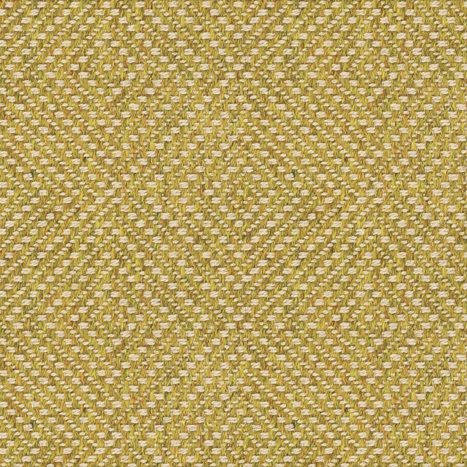 Green yellow fabric suitable for curtains and upholstery with a light neutral geometric woven design