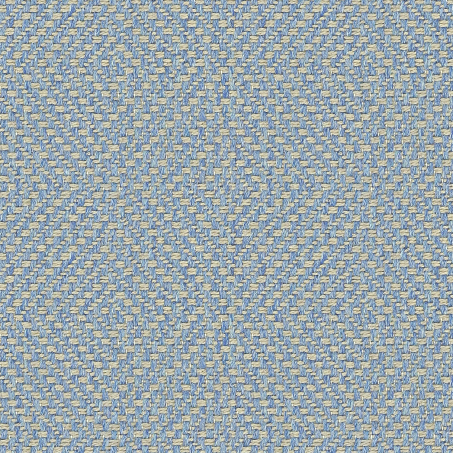 Light blue fabric for curtains and upholstery with a light neutral woven geometric design