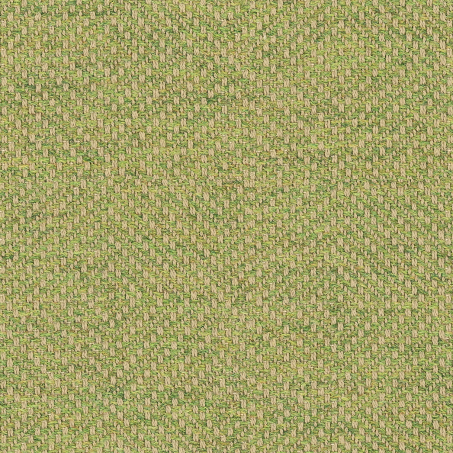 Green fabric suitable for curtains and upholstery with a woven geometric design