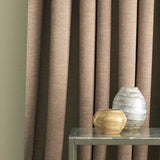 Curtain in a mink coloured linen blend fabric