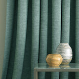 Curtain in a teal linen mix fabric