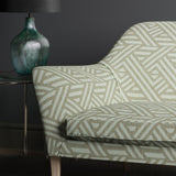 Sofa upholstered in design name Pampas colourway Dove from Tango