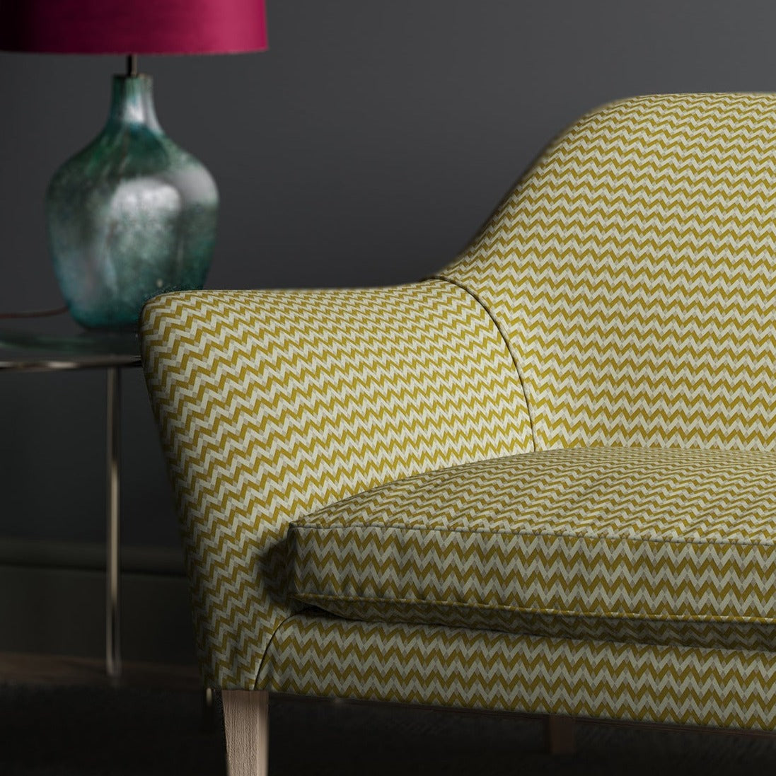 Sofa in design name Bolero, colourway Yellow from Tango Weaves