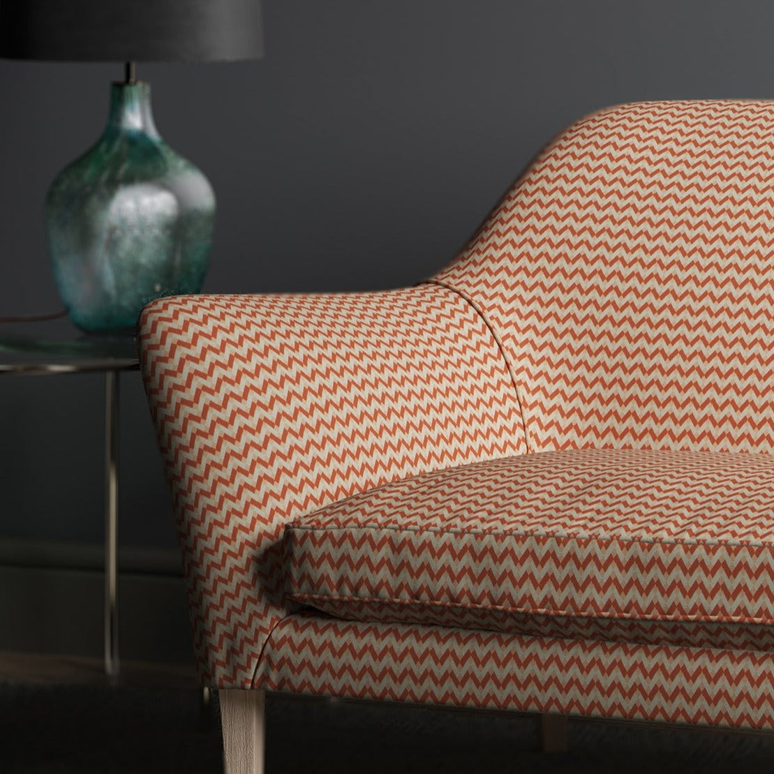 Sofa upholstered in design name Bolero, colourway Spice from Tango Weaves