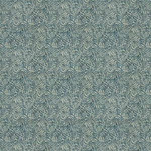 Dark blue fabric for curtains and upholstery with a small white tropical print