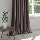 Curtain in a washable plain purple cotton fabric
