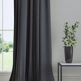 Curtain in a plain fabric, colour Slate.