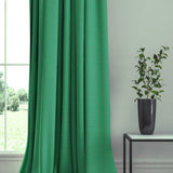 Curtain in a plain fabric, colour Jade.