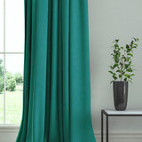 Curtain in a plain fabric, colour Peacock