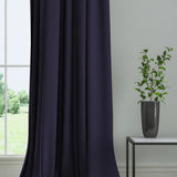 Curtain in a plain fabric, colour Black Violet.