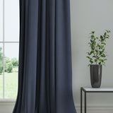 Curtain in a plain fabric, colour Navy.