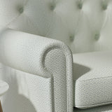 Sofa upholstered in a blue Scandi-style semi-plain upholstery fabric with a stain resistant finish