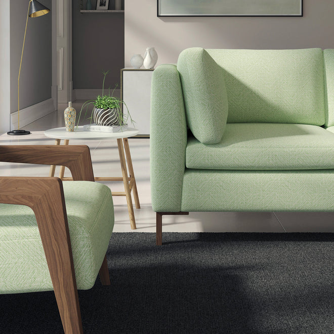 Dorian Grass Upholstery Fabric Green and Navy Fabric -  Hong Kong