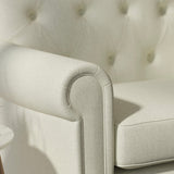 Sofa upholstered in a light grey Scandi-style semi-plain upholstery fabric with a stain resistant finish