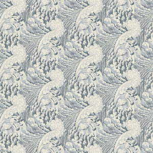 Fabric swatch of a grey velvet fabric with wave design, suitable for curtains and upholstery and with a stain resistant finish