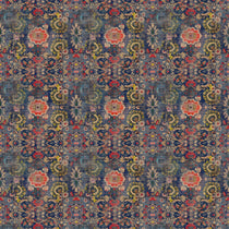 Sample of printed velvet fabric based on a classic Persian rug design.