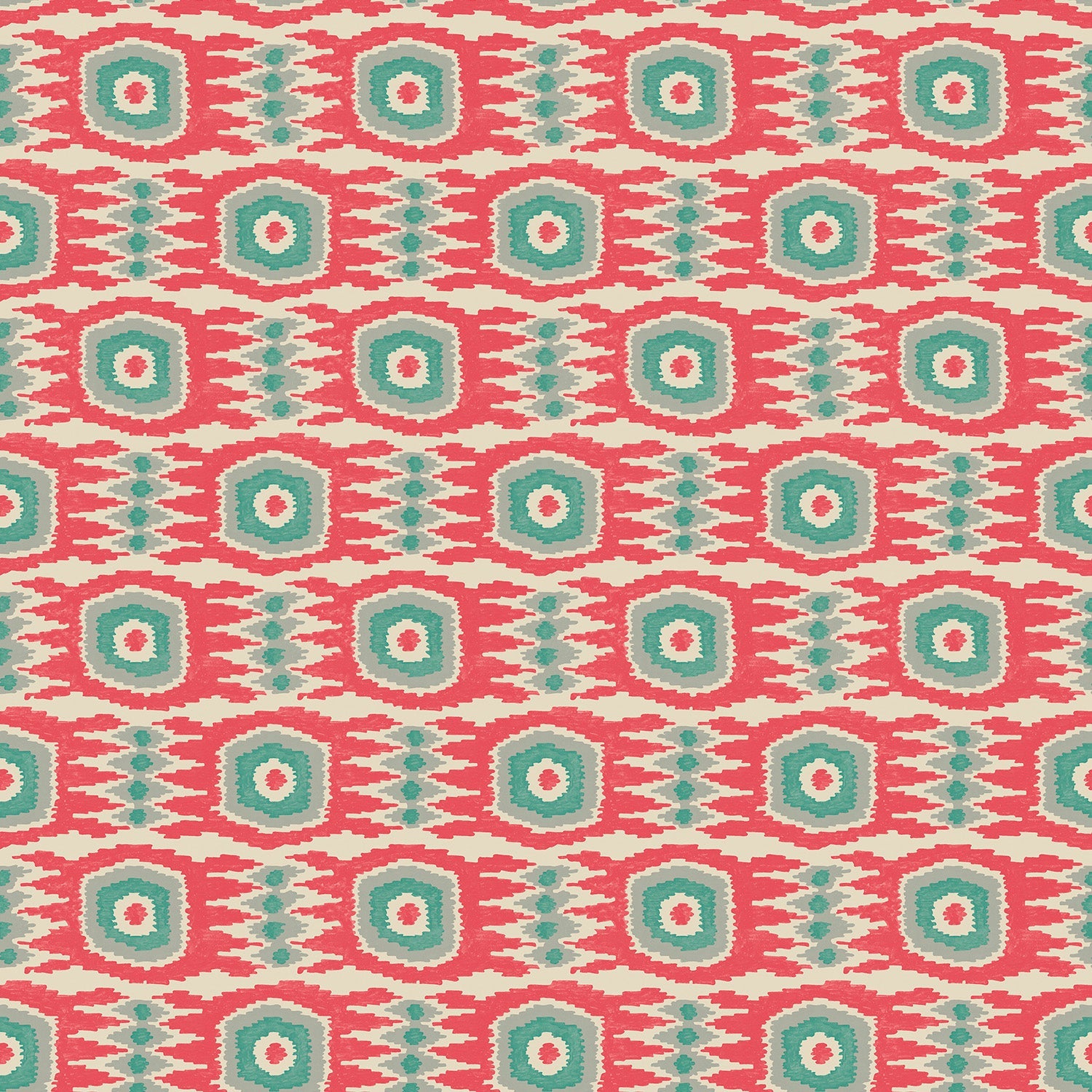 Fabric swatch of a printed velvet fabric featuring a fun, jazzy pattern in Mandarin Orange. 