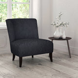 Chair upholstered in a stain resistant geometric velvet fabric