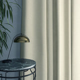 Curtain in beautiful cream stain resistant geometric weave fabric 