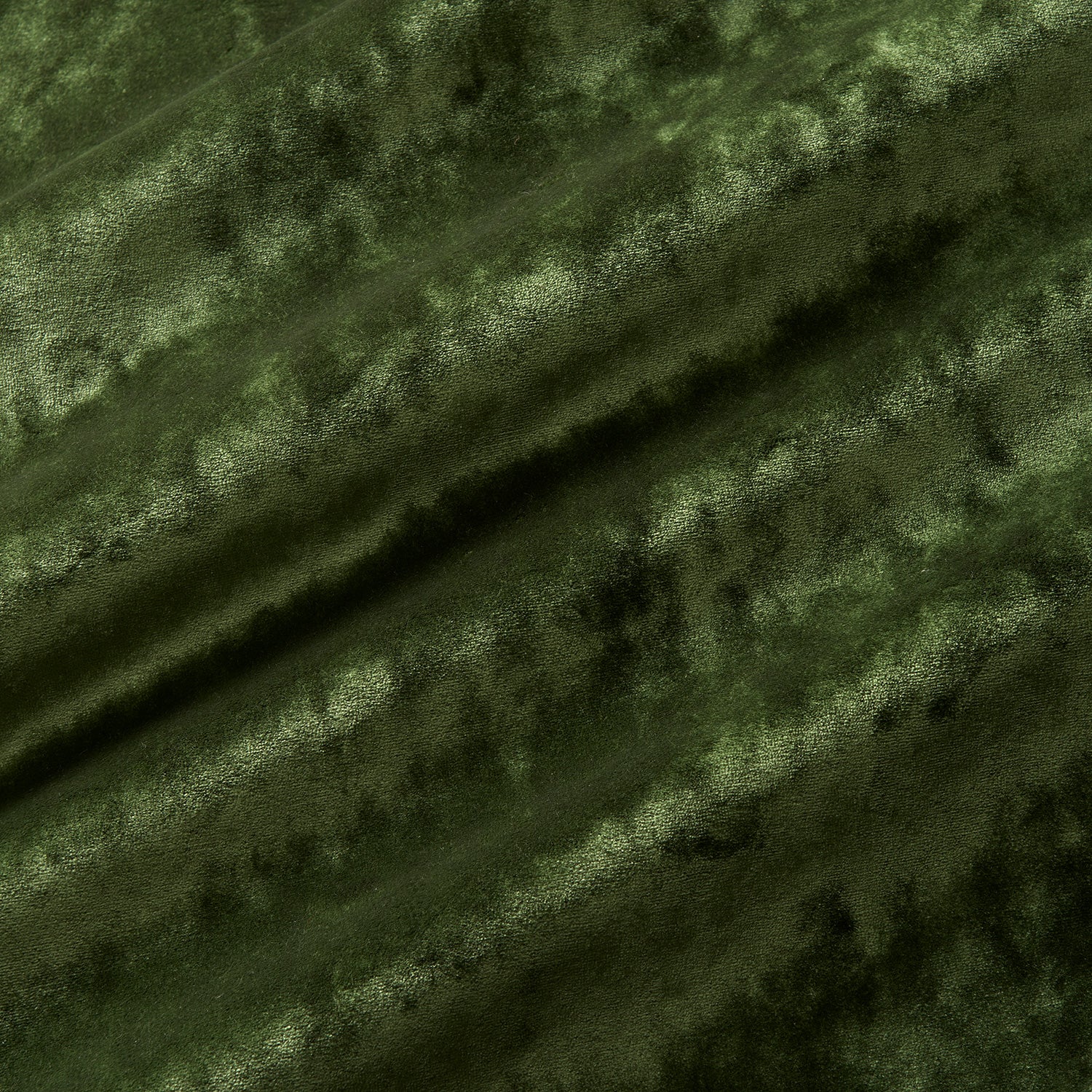 Luxury green crushed velvet fabric with stain resistant finish for curtains and upholstery