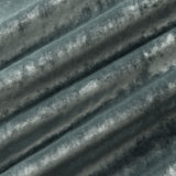 Luxury blue crushed velvet fabric with stain resistant finish for curtains and upholstery