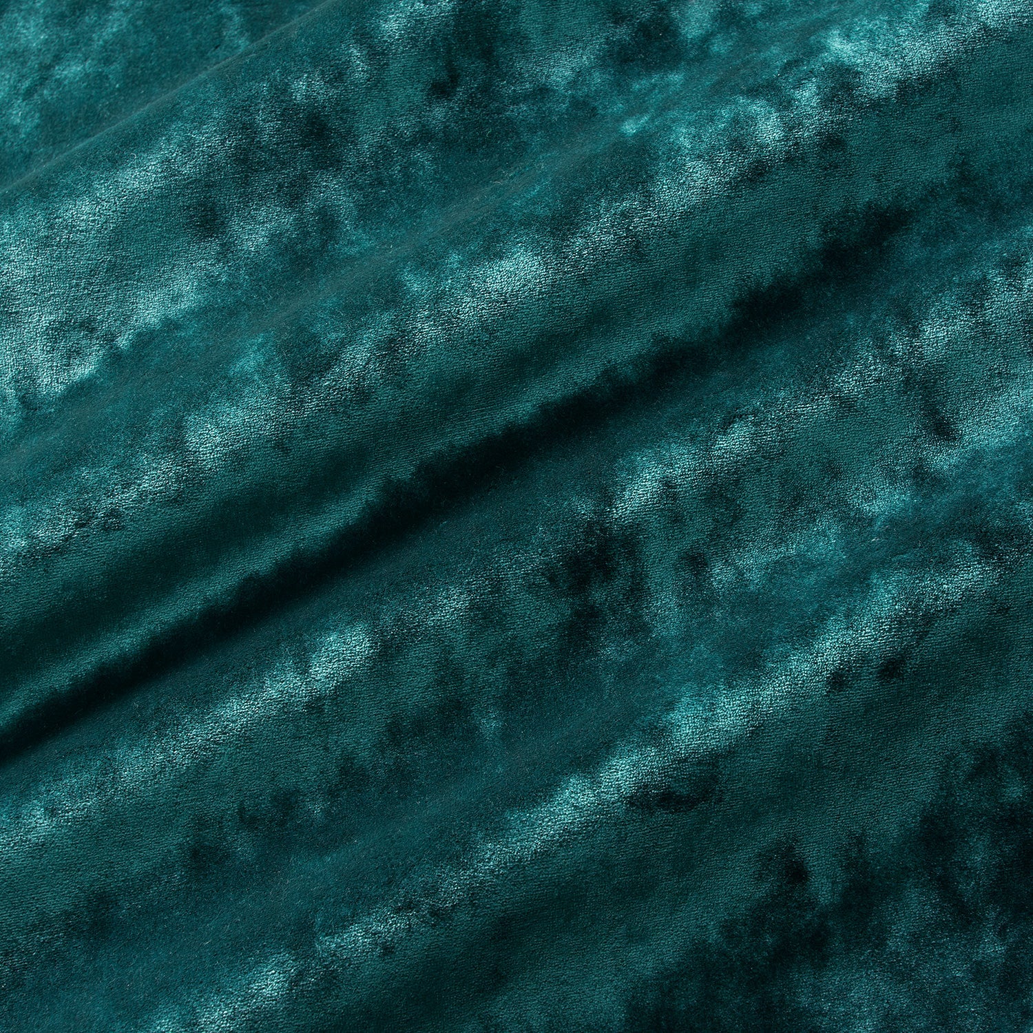 Luxury teal crushed velvet fabric with stain resistant finish for curtains and upholstery