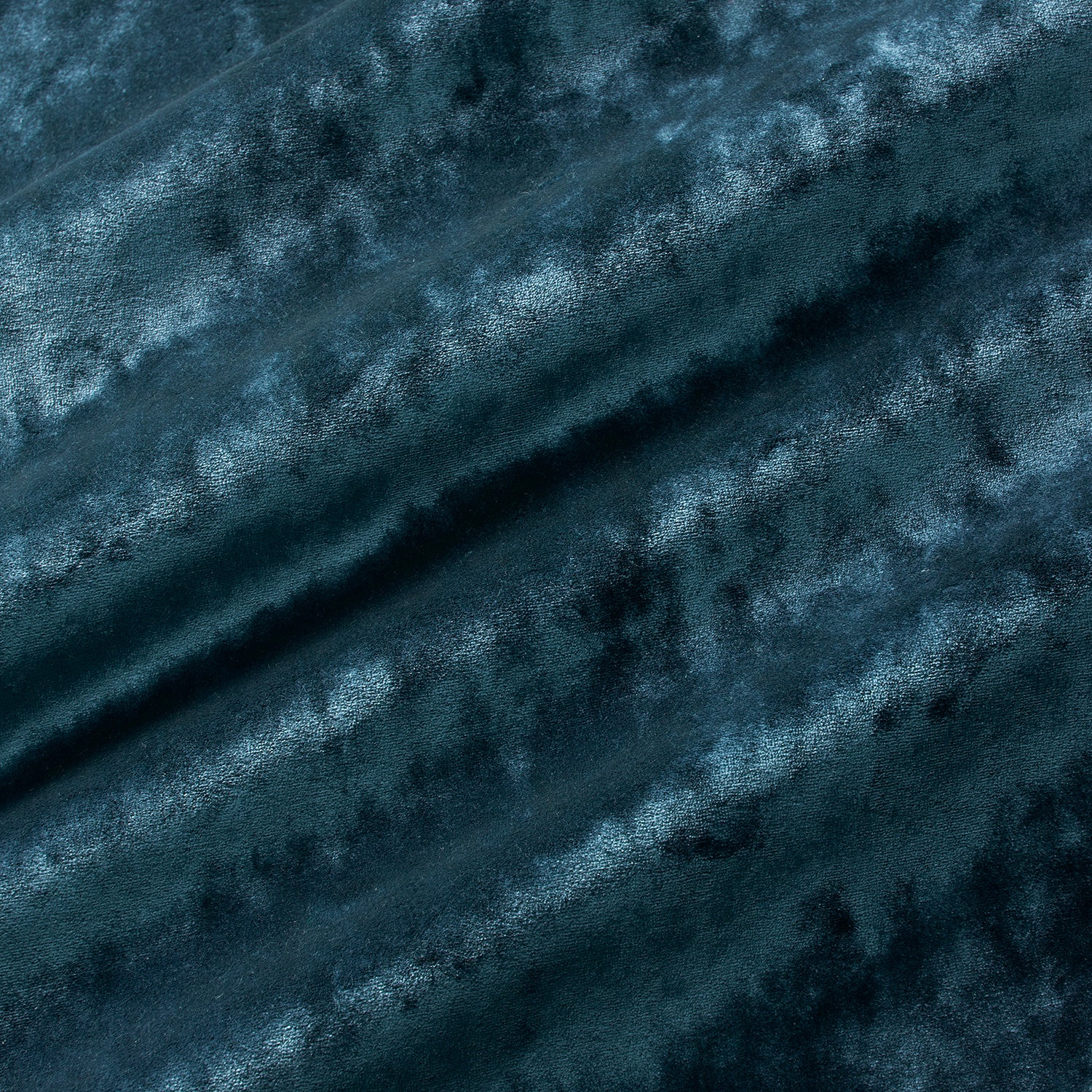Luxury blue crushed velvet fabric with stain resistant finish for curtains and upholstery