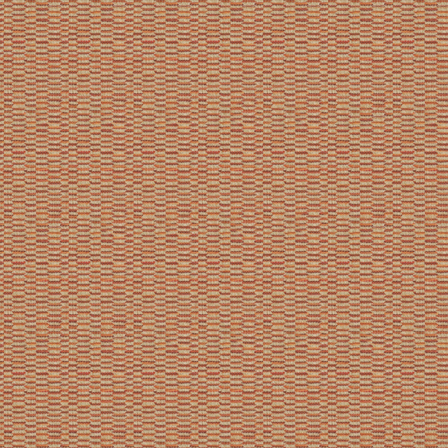 Fabric swatch of a stain resistant weave fabric with a broken stripe design in red colours