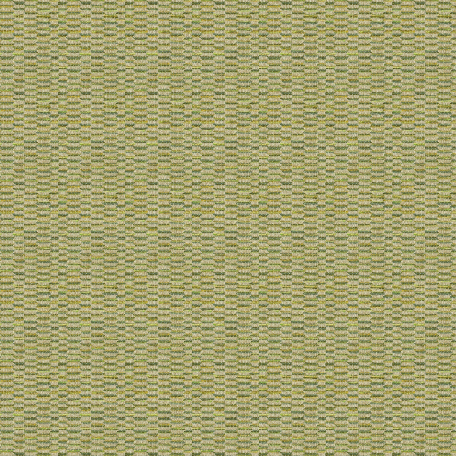 Fabric swatch of a stain resistant weave fabric with a broken stripe design in green colours