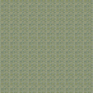 Fabric swatch of a stain resistant weave fabric with a broken stripe design in blue colours