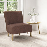 Chair upholstered in a stain resistant red fabric with a tweed design