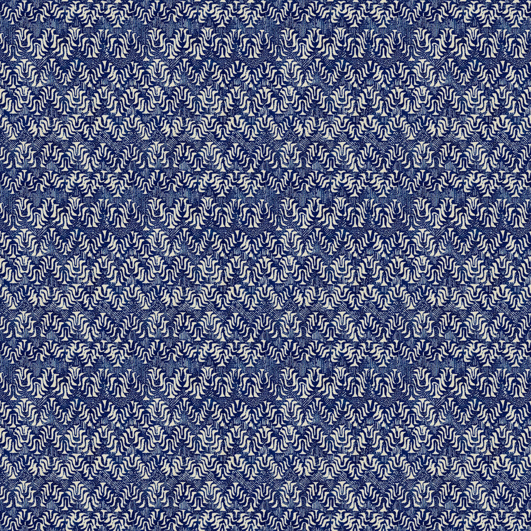 Ric Rac - Ultramarine | Printed Velvet Fabric | Linwood