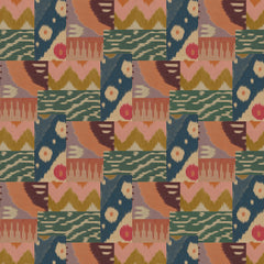 Java - Ocean | Printed Velvet Fabric | Linwood