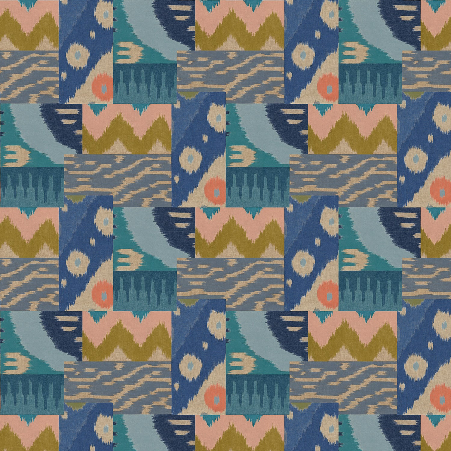 Java - Ocean | Printed Velvet Fabric | Linwood