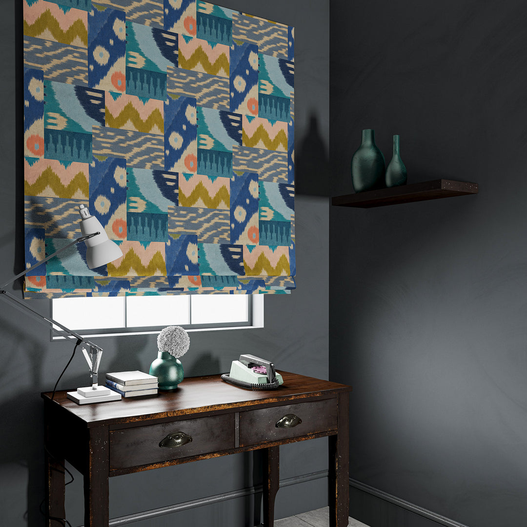 Java - Ocean | Printed Velvet Fabric | Linwood