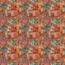 Multicoloured velvet fabric with a carpet design and stain resistant finish