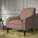 Chair covered in a woven fabric in a herringbone design in Roseberry