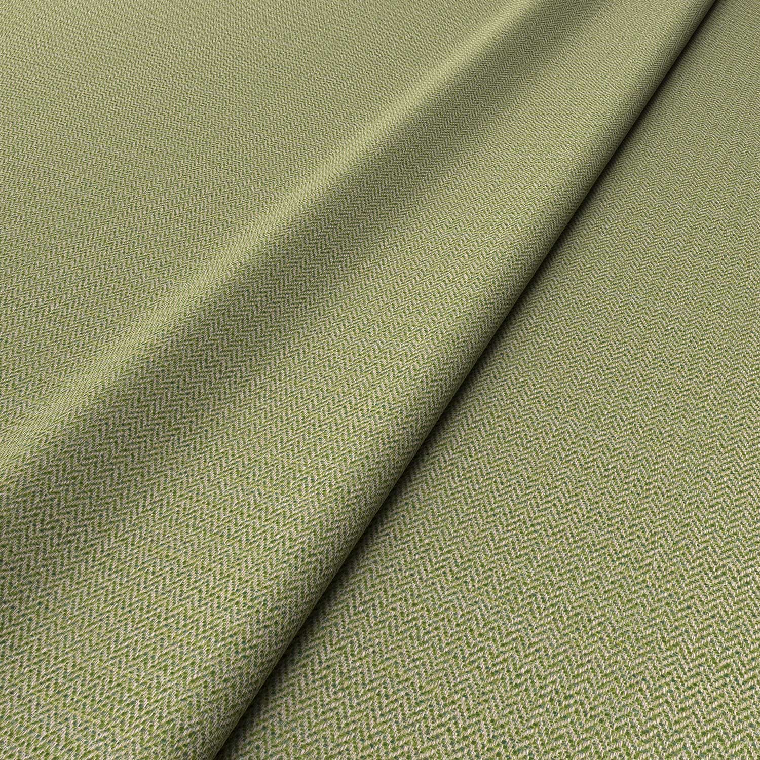 Sample of a woven fabric in a herringbone design in Lime