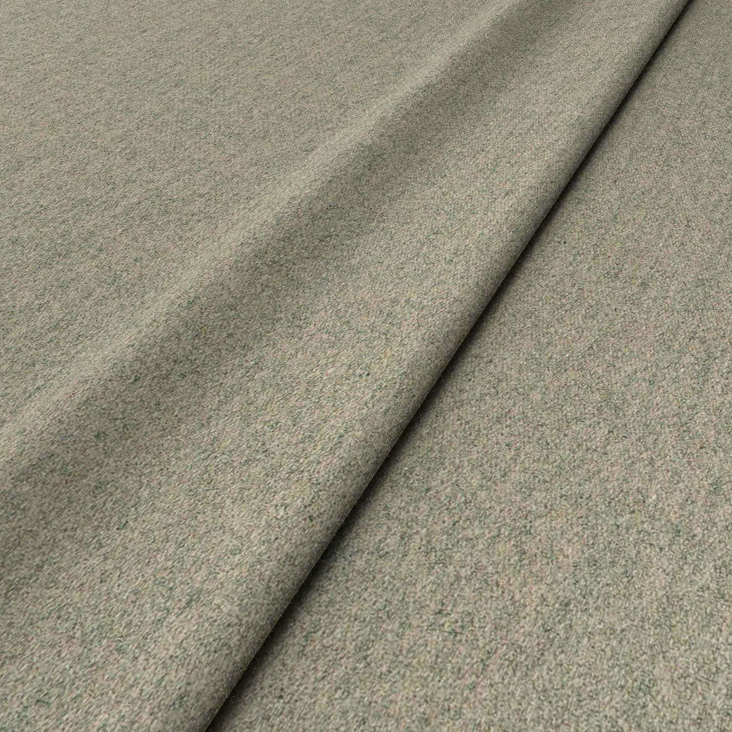Sample of a grey woven fabric in recycled wool.