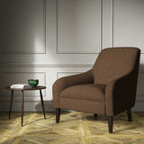A brown woven fabric on an armchair.