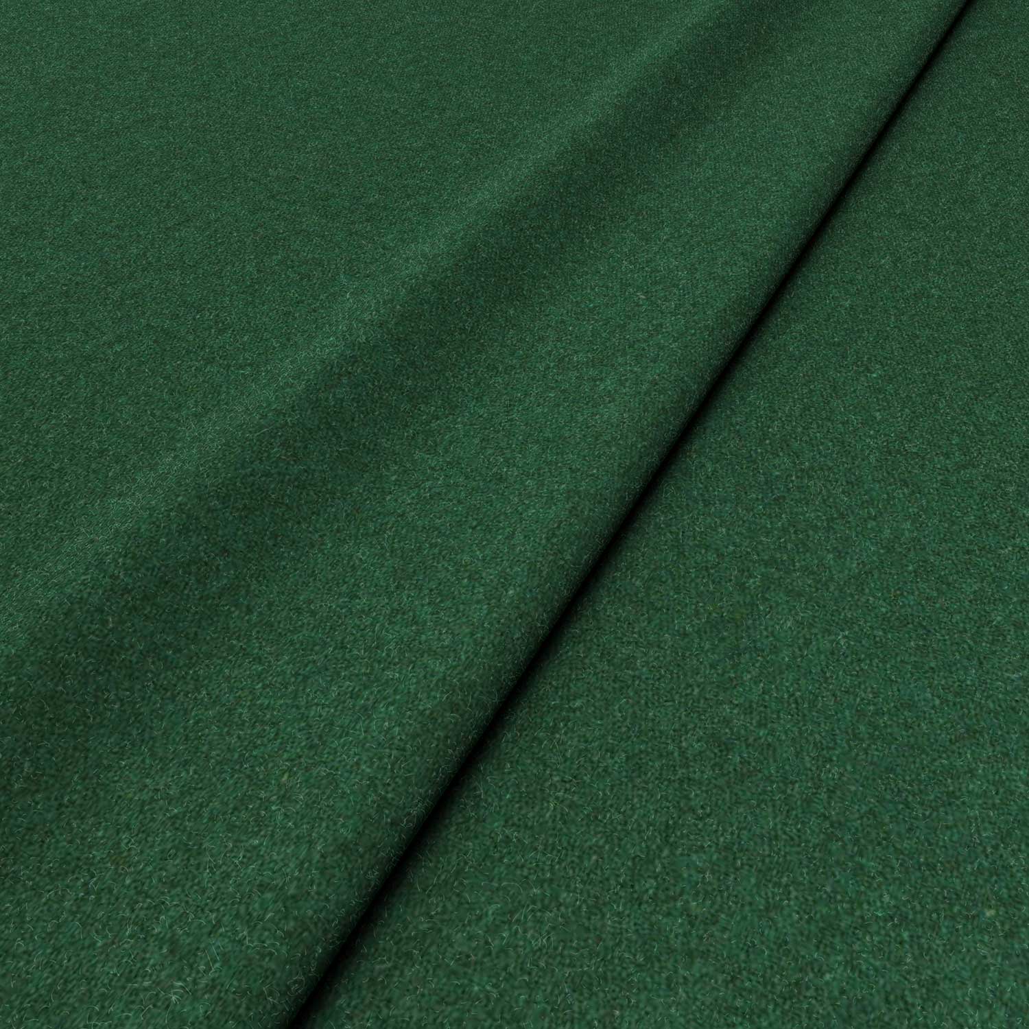 Sample of a green woven fabric in recycled wool.