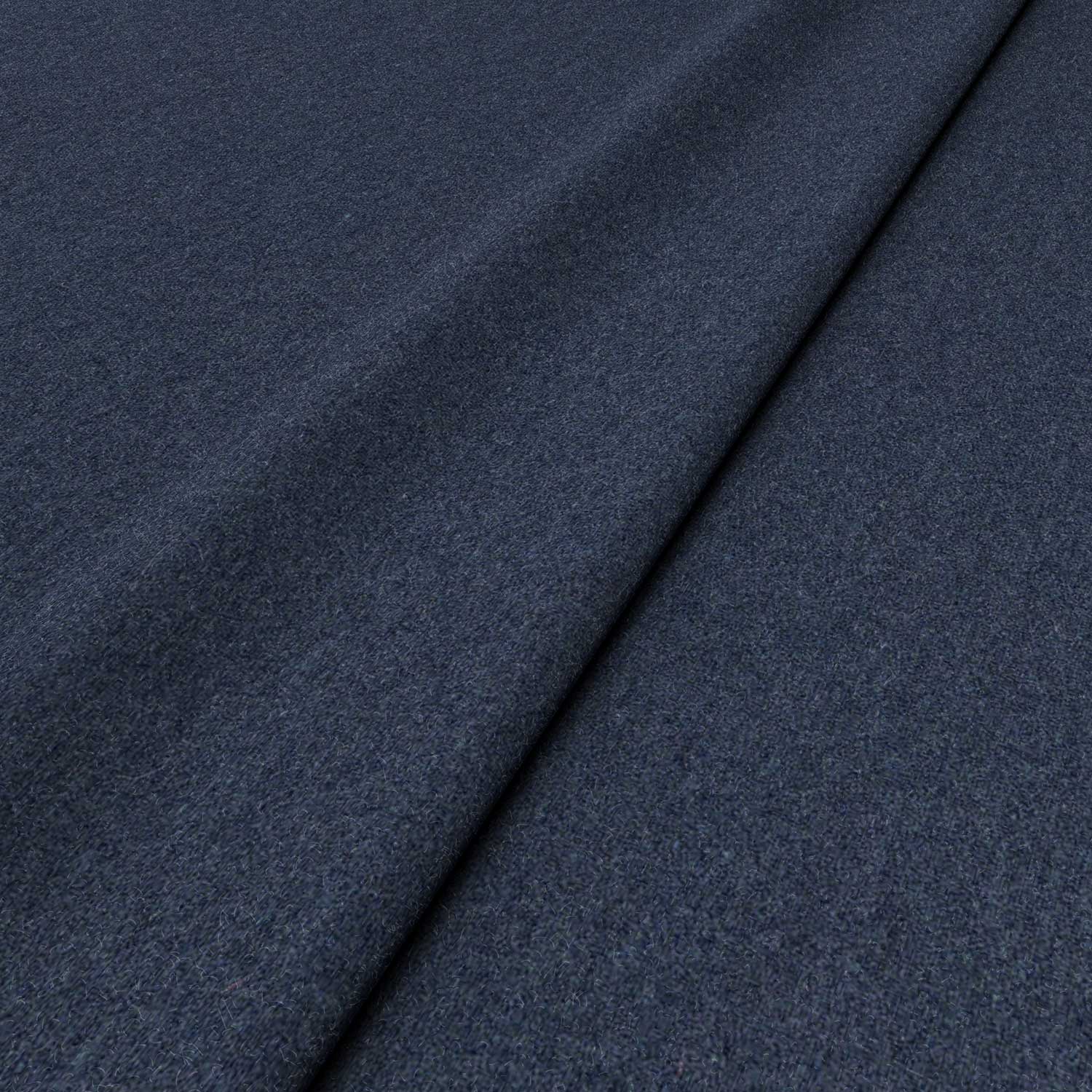 Sample of a blue woven fabric in recycled wool.